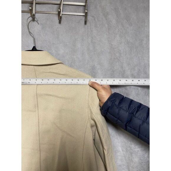 J Crew Pea Coat Women M Ivory Cashmere Wool Nylon Double Breasted Jacket Luxury - Picture 4 of 8